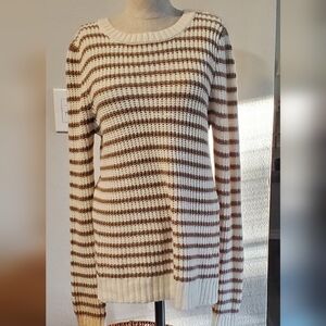 Mak B striped Crew Neck beige and brown Size M